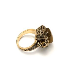 House of Harlow 1960 Jewelry - House of Harlow Engraved Skull Tigers Eye Ring House of Harlow 1960 Jewelry - House of Harlow Engraved Skull Tigers Eye Ring